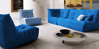Синий диван в интерьере-5, Диван Француз
